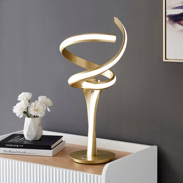 Finesse Decor Munich Gold Table Lamp Natural White LED Strip & Touch Dimmer