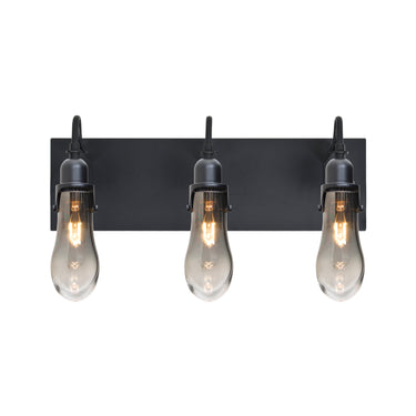 Wish 3-Light vanity light: Smoke/Clear glass | Besa Lighting