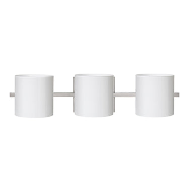 Pogo vanity light: Opal Glossy, Satin Nickel | Besa Lighting