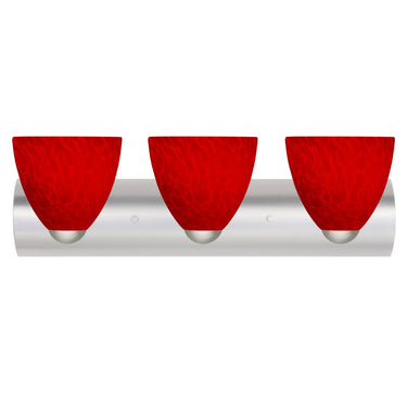 Sasha vanity light: Red Cloud, Satin Nickel | Besa Lighting