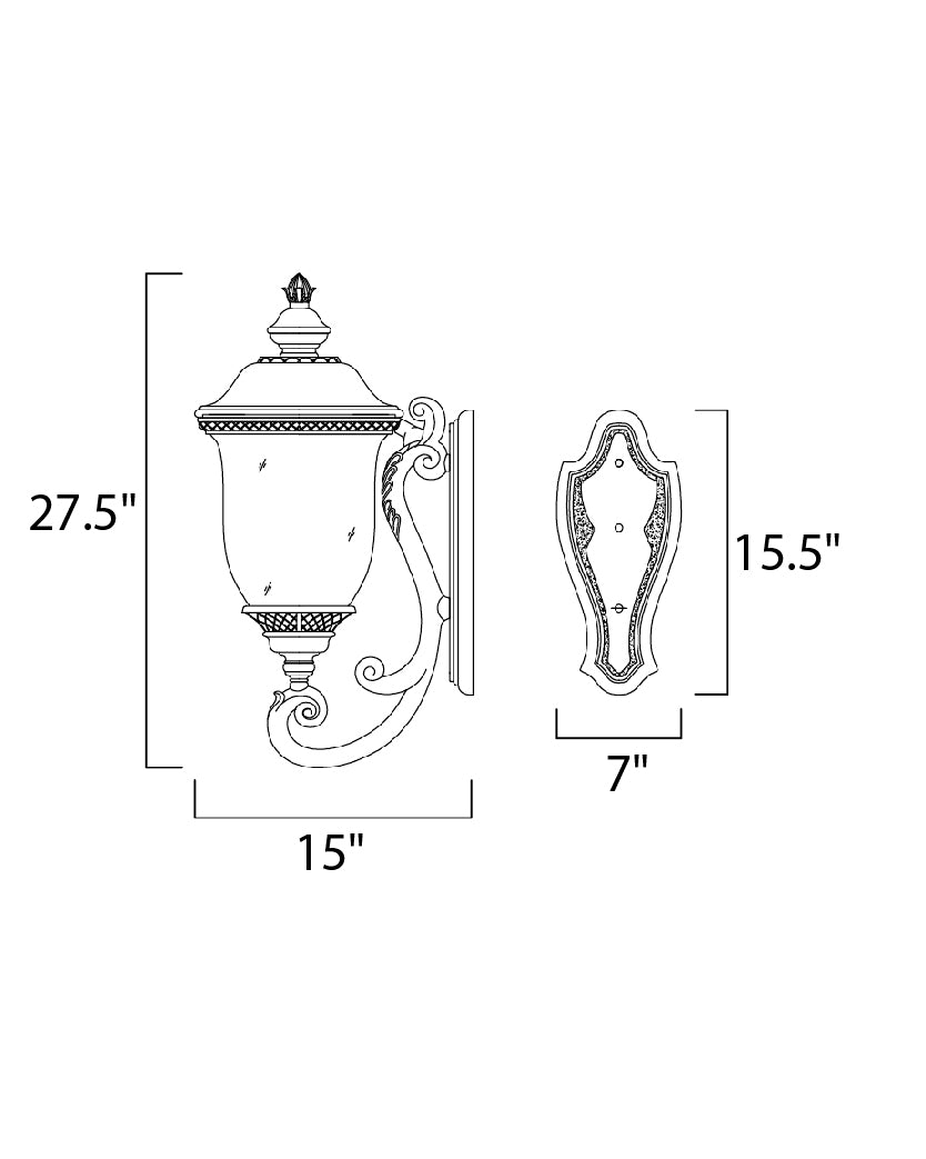 Maxim Carriage House VX 3-Light Outdoor Wall Lantern