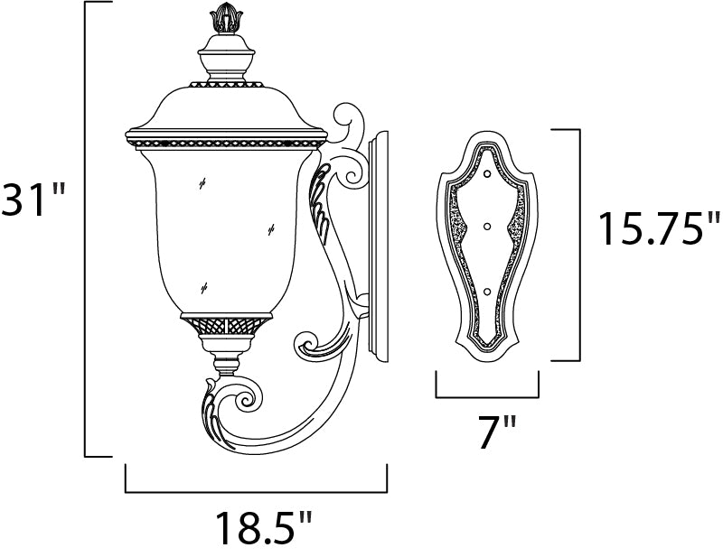 Maxim Carriage House VX 3-Light Outdoor Wall Lantern