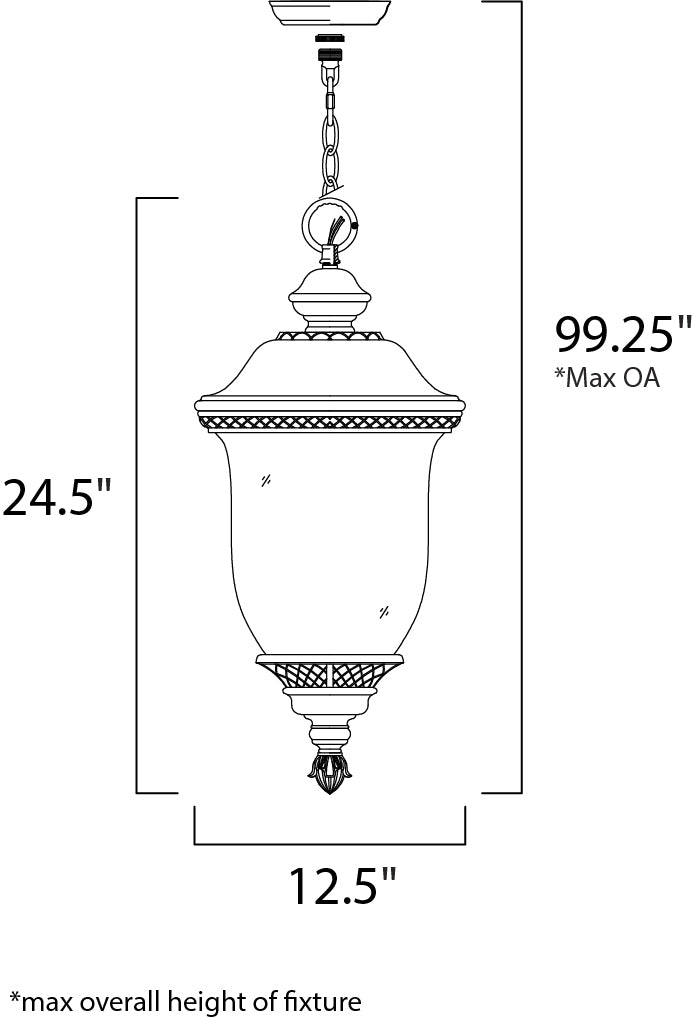 Maxim Carriage House VX 3-Light Outdoor Hanging Lan
