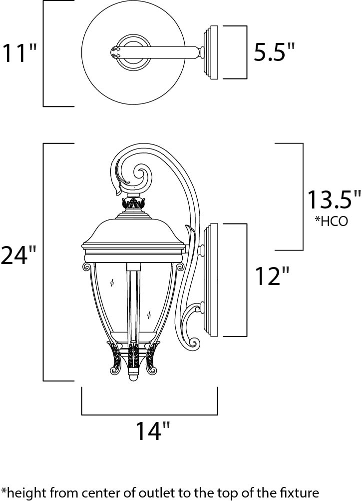 Maxim Camden VX 3-Light Outdoor Wall Lantern