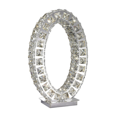 Finesse Decor Oval Crystal Extravaganza 17.5" Table Lamp Chrome