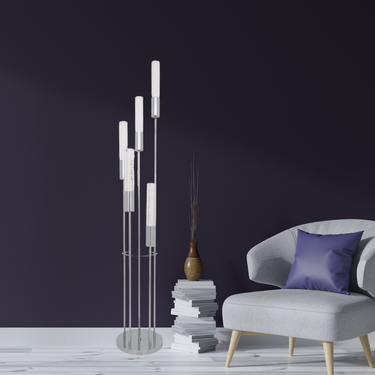 Finesse Decor Acrylic Cylinder Floor Lamp 5 Light