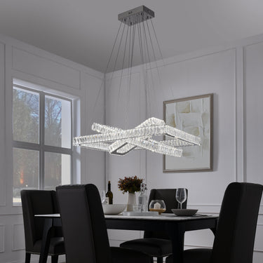 Finesse Decor Crystal Elegance LED Chandelier 3 Rectangles