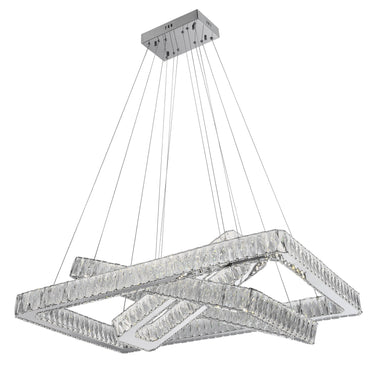 Finesse Decor Crystal Elegance LED Chandelier 3 Rectangles