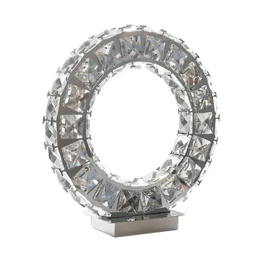 Finesse Decor Round Crystal Extravaganza 11" Table Lamp Chrome