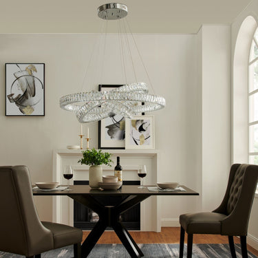 Finesse Decor Crystal Elegance Three Ring Chandelier