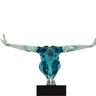 Finesse Decor Small Saluting Man Resin Sculpture Clear Blue