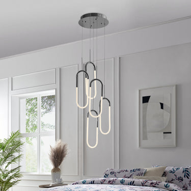 Finesse Decor LED Five Clips Chandelier Chrome