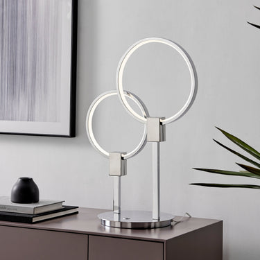 Finesse Decor Hong Kong LED Tall Table Lamp Chrome