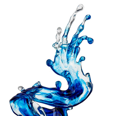 Finesse Decor Wave Sculpture Transparent Blue, Large
