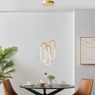 Finesse Decor LED Three Clips Chandelier Sandy Gold