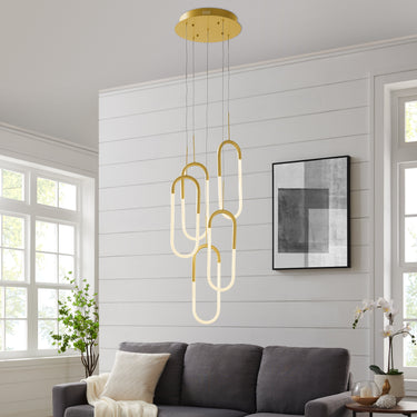 Finesse Decor LED Five Clips Chandelier Sandy Gold