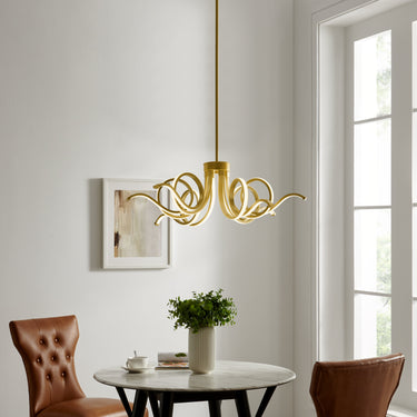 Finesse Decor Magnolia LED Adjustable Chandelier Sandy Gold