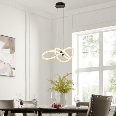 Finesse Decor Daisy LED Adjustable Chandelier Matte Black