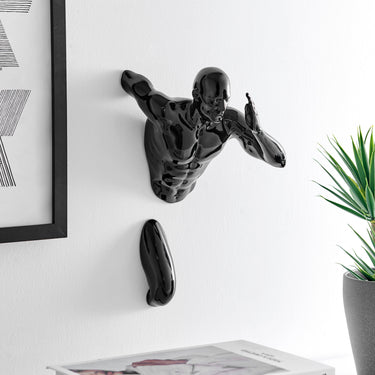 Finesse Decor Runner Man 13" Wall Sculpture Black