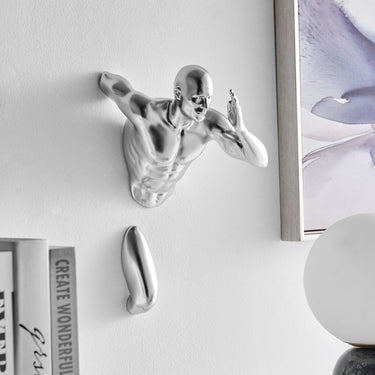 Finesse Decor Runner Man 13" Wall Sculpture Chrome