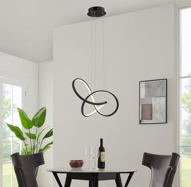 Finesse Decor Knotted LED Dimmable Chandelier Black