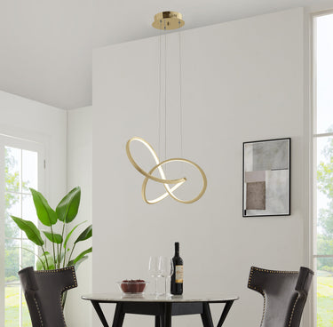 Finesse Decor Knotted LED Dimmable Chandelier Sandy Gold