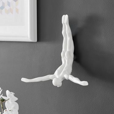Finesse Decor Diver Wall Decor Sculpture //11" Matte White