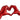 Finesse Decor Heart Hands Metallic Red