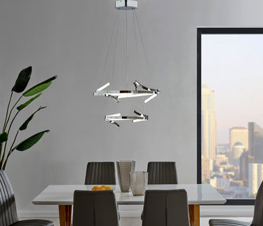 Finesse Decor Beijing LED adjustable Round Chandelier Chrome
