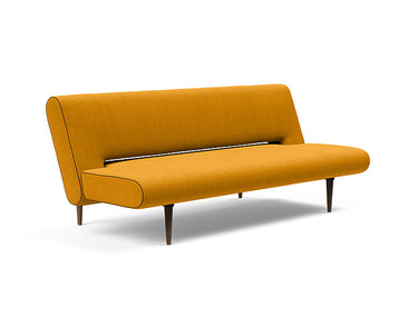 Modern Unfurl Sleeper Sofa by Innovation Living in Burned Curry fabric with adjustable backrest”