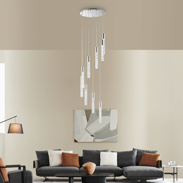 Finesse Decor Acrylic Cylinder Chandelier 9 Light