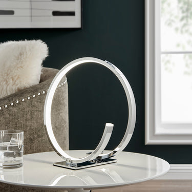 Finesse Decor Circular Design LED Table Lamp Chrome