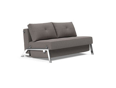 Cubed Full Size Sleeper Sofa with Chrome Legs in 521 Mixed Dance Grey by Innovation Living