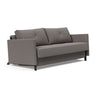 Cubed Queen Size Sleeper Sofa in 521 Mixed Dance Grey with arms and No-zag spring mattress for small living rooms