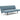 Light Blue sofa with wooden legs on a white background