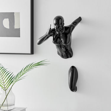 Finesse Decor Runner Woman 20" Wall Sculpture Black