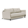 Cubed queen size sleeper sofa with arms in modern Scandinavian design