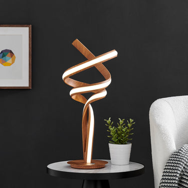 Finesse Decor Munich Wood Table Lamp LED Strip & Touch Dimmer