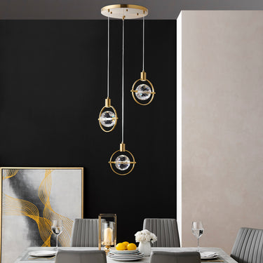 Finesse Decor Hollywood Circle 3 Light Pendant Gold