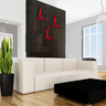 Finesse Decor Set of Three Large Wall Divers Glossy Red