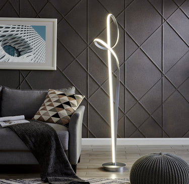 Finesse Decor Budapest Dimmable LED 63" Tall Floor Lamp Silver