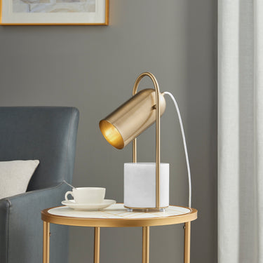 Finesse Decor Chrysalism Gold and Marble Table Lamp