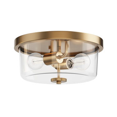 Maxim Lighting Fuller 2-Light Flush Mount Natural Aged Brass