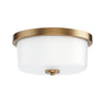 Maxim Lighting Fuller 2-Light Flush Mount Natural Aged Brass