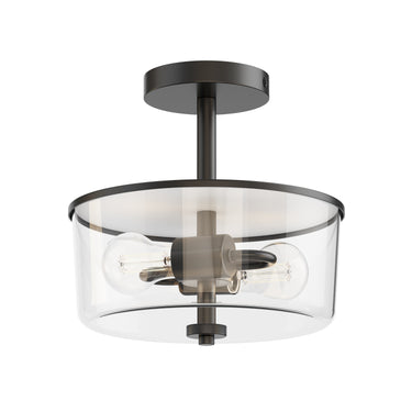 Maxim Lighting Fuller 2-Light Semi Flush/Pendant Convertible Black