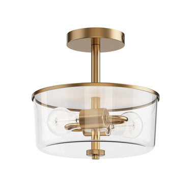 Maxim Lighting Fuller 2-Light Semi Flush/Pendant Convertible Natural Aged Brass