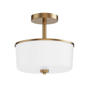 Maxim Lighting Fuller 2-Light Semi Flush/Pendant Convertible Natural Aged Brass