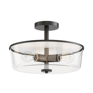 Maxim Lighting Fuller 3-Light Semi Flush/Pendant Convertible Black