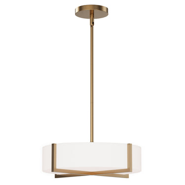 Maxim Lighting Dexter 15" LED Flush Mount/ Pendant Convertible Natural Aged Brass