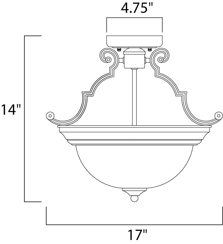 Maxim Essentials 3-Light Semi-Flush Mount